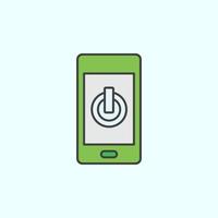 phone, power color vector icon, vector illustration on white background