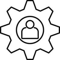Line vector icon setting, user. Outline vector icon on white background