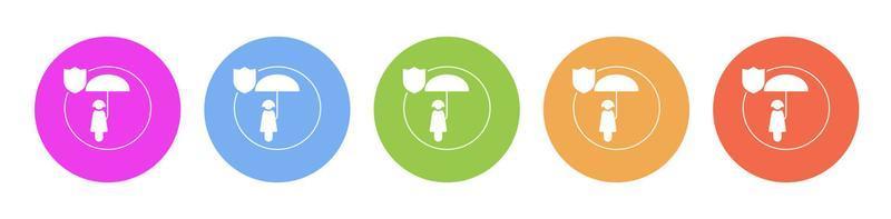 Multi colored flat icons on round backgrounds. human, insurance multicolor circle vector icon on white background