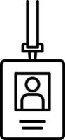 Access, badge, card vector icon on transparent background. Outline Access, badge, card vector icon