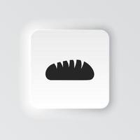 Rectangle button icon Bred. Button banner Rectangle badge interface for application illustration on neomorphic style on white background vector