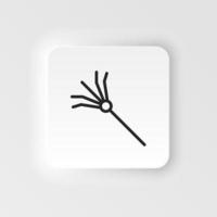 Garden, rake, tool vector icon. Element of design tool for mobile concept and web apps vector. Thin neumorphic style vector icon for website design on neumorphism white background