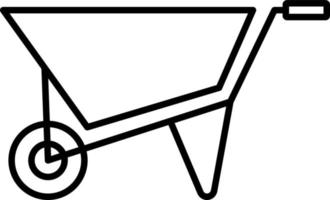 Construction, tool, wheelbarrow vector icon on transparent background. Outline Construction, tool, wheelbarrow vector icon