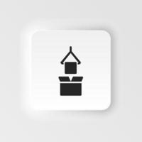 masa producción, paquete, colocación neumorfo estilo vector icono. sencillo elemento ilustración desde ui concepto. masa producción, paquete, colocación neumorfo estilo vector icono en blanco