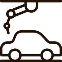 Assemble robot, automobile robot icon - Vector on white background