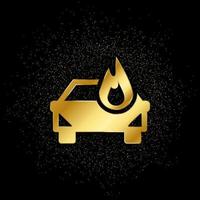 Auto, car, compressive, coverage gold, icon. Vector illustration of golden particle background . Vector gold background