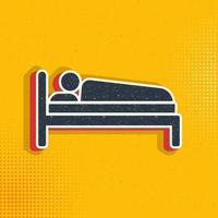 hombre, dormir popular arte, retro icono. vector ilustración de popular Arte estilo en retro antecedentes