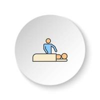 Round button for web icon, Massage. Button banner round, badge interface for application illustration on white background vector