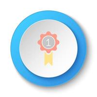 Round button for web icon, award, reward, medal. Button banner round, badge interface for application illustration on white background vector