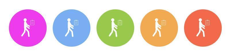 Multi colored flat icons on round backgrounds. inspection, human multicolor circle vector icon on white background