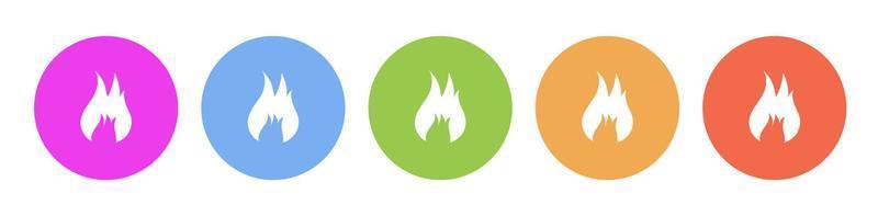 Multi colored flat icons on round backgrounds. fire, hazard multicolor circle vector icon on white background