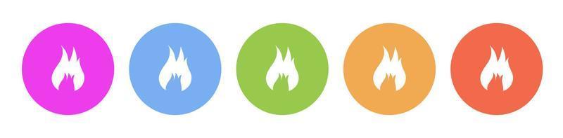 Multi colored flat icons on round backgrounds. fire, hazard multicolor circle vector icon on white background