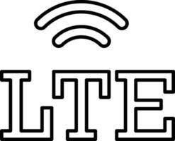 Line vector icon lte, signal. Outline vector icon on white background