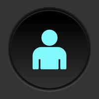 Round button icon, avatar, user. Button banner round, badge interface for application illustration on dark background vector
