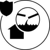 hogar, seguro, natural calamidad icono ilustración aislado vector firmar símbolo - seguro icono vector negro - vector en blanco antecedentes