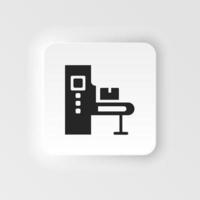 Mass production, conveyor neumorphic style vector icon. Simple element illustration from UI concept. Mass production, conveyor neumorphic style vector icon. Infographic concept on white