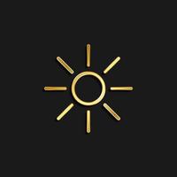 brightness, sun gold icon. Vector illustration of golden icon on dark background