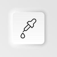 Dropper, pipette vector icon. Element of design tool for mobile concept and web apps vector. Thin neumorphic style vector icon for website design on neumorphism white background