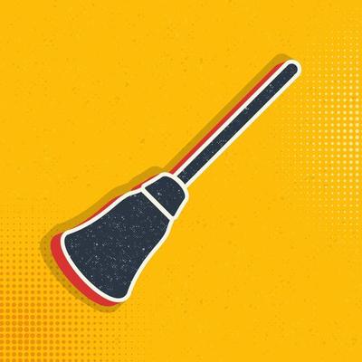 Broom pop art style vector icon. Simple illustration of broom vector pop art style vector icon.