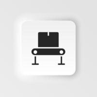 Mass production, conveyor neumorphic style vector icon. Simple element illustration from UI concept. Mass production, conveyor neumorphic style vector icon. Infographic concept on white