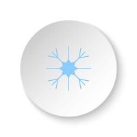 Round button for web icon, Snow. Button banner round, badge interface for application illustration on white background vector