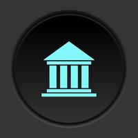 Round button icon Museum. Button banner round badge interface for application illustration on dark background vector