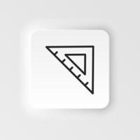 Measure, ruler, triangle vector icon. Element of design tool for mobile concept and web apps vector. Thin neumorphic style vector icon for website design on neumorphism white background