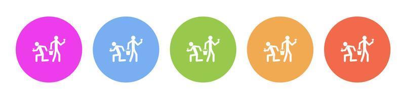 Multi colored flat icons on round backgrounds. workers, repair multicolor circle vector icon on white background
