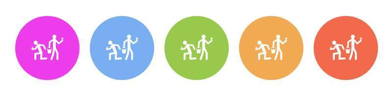 Multi colored flat icons on round backgrounds. workers, repair multicolor circle vector icon on white background