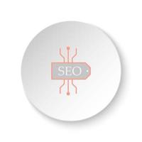 Round button for web icon, seo, scheme. Button banner round, badge interface for application illustration on white background vector