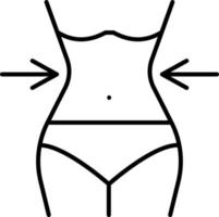 barriga, cuerpo, dieta vector icono en transparente antecedentes. contorno barriga, cuerpo, dieta vector icono