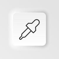 Dropper, eyedropper vector icon. Element of design tool for mobile concept and web apps vector. Thin neumorphic style vector icon for website design on neumorphism white background