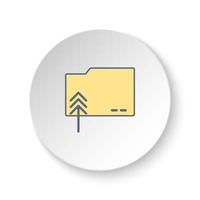 Round button for web icon, folder. Button banner round, badge interface for application illustration on white background vector