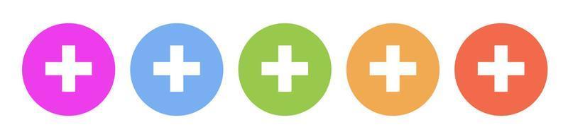 Multi colored flat icons on round backgrounds. Medical, symbol multicolor circle vector icon on white background