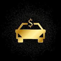 auto, compensación, directo, dinero oro, icono. vector ilustración de dorado partícula antecedentes . vector oro antecedentes