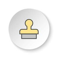 Round button for web icon, clone, press, stamp. Button banner round, badge interface for application illustration on white background vector