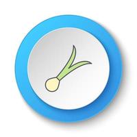Round button for web icon, allium sativum. Button banner round, badge interface for application illustration on white background vector