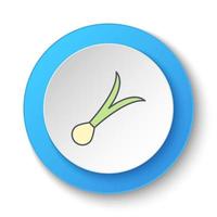 Round button for web icon, allium sativum. Button banner round, badge interface for application illustration on white background vector