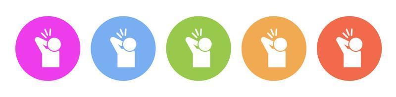 Multi colored icon Pain in shoulder. Button banner round badge interface for application illustration on white background vector