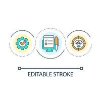 Setting goals loop concept icon. Writing to do list. Tasks planning. Create strategy. Achievement abstract idea thin line illustration. Isolated outline drawing. Editable stroke vector