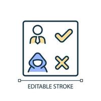 Authentication security RGB color icon. Application access. Internet safety. Verifying user identity. Isolated vector illustration. Simple filled line drawing. Editable stroke