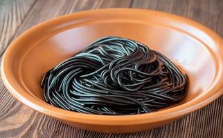 Portion of black spaghetti photo