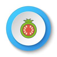 Round button for web icon, tomatoes. Button banner round, badge interface for application illustration on white background vector