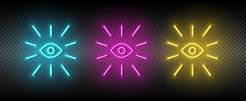 Eye symbol neon vector icon
