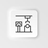 Industrial arm, loading robot icon - Vector neumorphic style vector icon