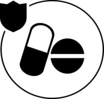 humano, seguro, farmacia icono ilustración aislado vector firmar símbolo - seguro icono vector negro - vector en blanco antecedentes