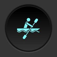 Round button icon Canoe tray. Button banner round badge interface for application illustration on dark background vector