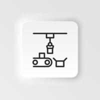 Articulated robot, conveyor robot  icon - Vector neumorphic style vector icon