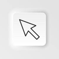 Cursor vector icon. Element of design tool for mobile concept and web apps vector. Thin neumorphic style vector icon for website design on neumorphism white background