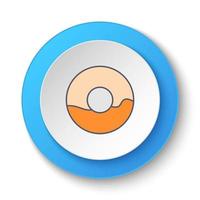 Round button for web icon, donut, doughnut. Button banner round, badge interface for application illustration on white background vector